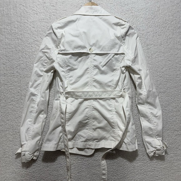 Abercormbie‎ & Fitch Womens Sz S White Double Breasted Naval Belt Jacket Coat - Picture 2 of 14